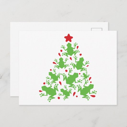 Carte Postale Frog Christmas Tree Père Noël Frog Funny Christmas (Devant / Derrière)