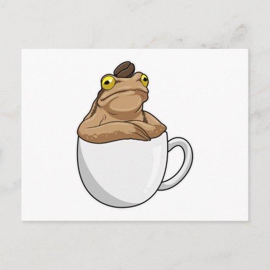 Carte Postale Frog Coffee grain de café (Devant)