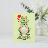 Carte Postale Frog Love Dessin Ajouter Votre Texte (Debout devant)