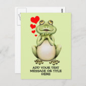 Carte Postale Frog Love Dessin Ajouter Votre Texte (Devant / Derrière)