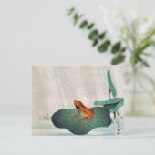 Carte Postale Frog on Lotus Leaf, 1900 by Ohara Koson (Debout devant)