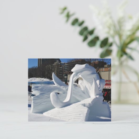 Carte Postale Frog Snow Sculpture, Québec, Canada (Debout devant)