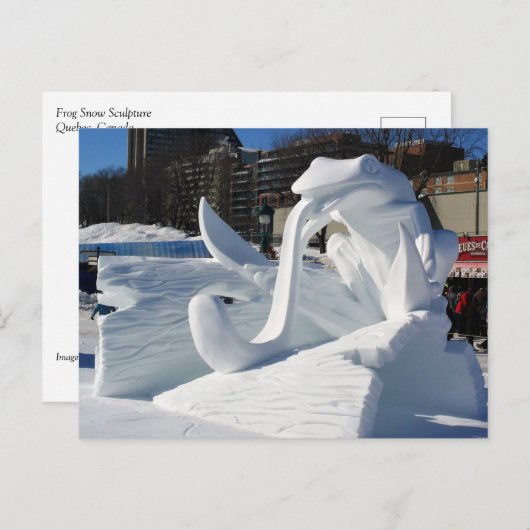 Carte Postale Frog Snow Sculpture, Québec, Canada (Devant / Derrière)