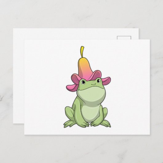 Carte Postale Frog with Plumeria (Devant / Derrière)