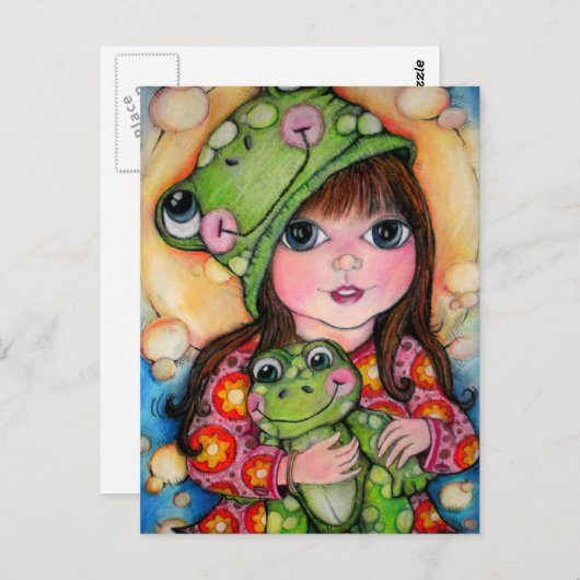 Carte Postale Froggy Fun - Ribbit - Conception de grenouille (Devant / Derrière)