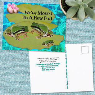 Carte Postale Frogs Humoristiques Lys Pad Nous Avons Déplacé Fai