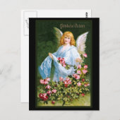 Carte Postale "Frohliche Ostern" Allemand Vintage (Devant / Derrière)