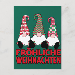 Carte Postale Fröhliche Weihnachten Allemand Noël Nordic Gnom