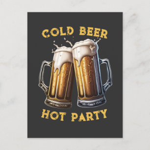 Carte Postale Froid Beer Hot Party Deux pintes parfait Combo