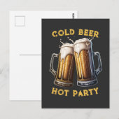 Carte Postale Froid Beer Hot Party Deux pintes parfait Combo (Devant / Derrière)