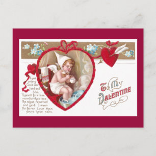 Carte Postale Froid Cupid Prend Bain Pied Chaud