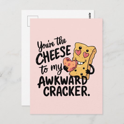 Carte Postale Fromage à Mon Awkward | Drôle et mignonne Valentin (Devant / Derrière)