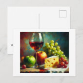 Carte Postale Fromage au vin, (Devant / Derrière)