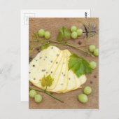 Carte Postale fromage avec raisins (Devant / Derrière)