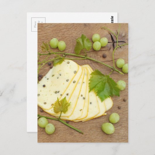 Carte Postale fromage avec raisins (Devant / Derrière)
