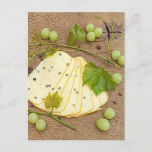 Carte Postale fromage avec raisins (Devant)