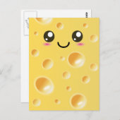 Carte Postale Fromage bon Cute Kawaii (Devant / Derrière)