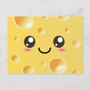Carte Postale Fromage bon Cute Kawaii