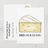 Carte Postale Fromage Cocktail Party Brie Notre Invitation (Devant / Derrière)