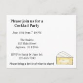 Carte Postale Fromage Cocktail Party Brie Notre Invitation (Dos)