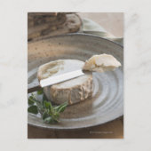 Carte Postale Fromage de brie dans l'assiette (Devant)
