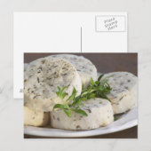 Carte Postale Fromage de chèvre français - chèvre - avec des her (Devant / Derrière)
