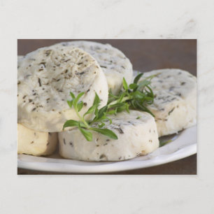 Carte Postale Fromage de chèvre français - chèvre - avec des her