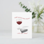 Carte Postale fromage et vin (Debout devant)