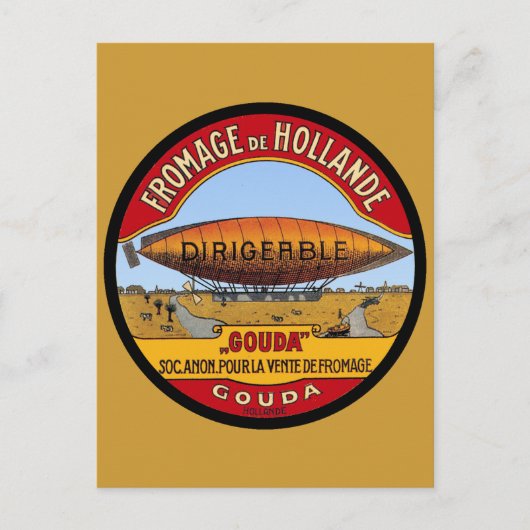 Carte Postale Fromage Holland Dirigeable (Devant)
