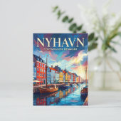 Carte Postale Front de mer de Nyhavn Danemark (Debout devant)