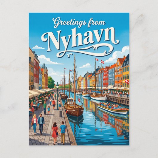 Carte Postale Front de mer de Nyhavn Danemark (Devant)