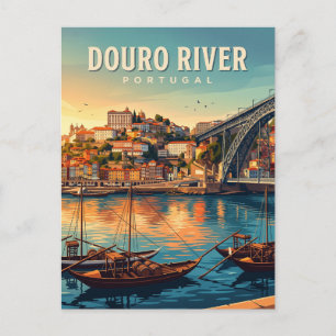 Carte Postale Front de mer de Porto, rivière Douro, Portugal