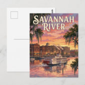 Carte Postale Front de mer de Savannah (Devant / Derrière)