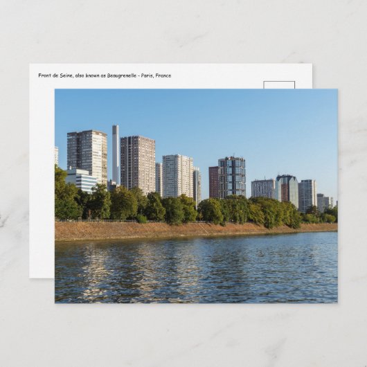 Carte Postale Front de Seine à Paris, France (Devant / Derrière)