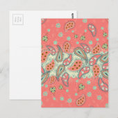 Carte Postale Frontière de Boho Paisley (Devant / Derrière)