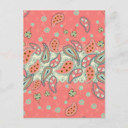 Carte Postale Frontière de Boho Paisley (Devant)
