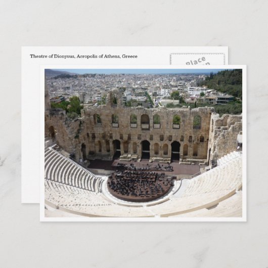 Carte Postale frontière dionysus acropolis (Devant / Derrière)