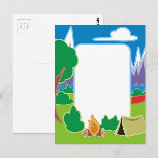 Carte Postale Frontière du camping (Devant / Derrière)