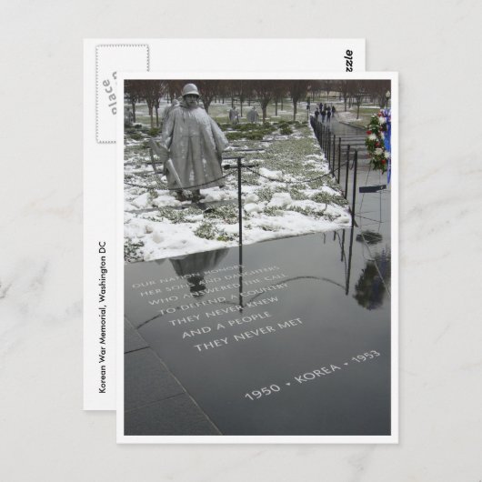 Carte Postale frontière du mémorial de la corée (Devant / Derrière)