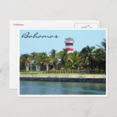 Carte Postale frontière du phare de bahamas (Devant / Derrière)