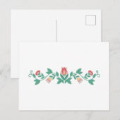 Carte Postale Frontière florale Art populaire (Devant / Derrière)