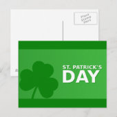Carte Postale Frontière verte du Shamrock de la Saint Patrick (Devant / Derrière)