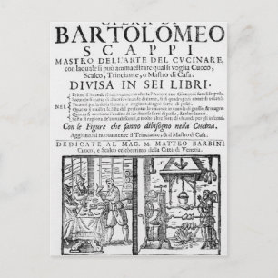 Carte Postale Frontispiece à cuisiner livre de Bartolomeo Scappi