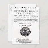 Carte Postale Frontispiece à 'L'Encyclopédie (Devant / Derrière)