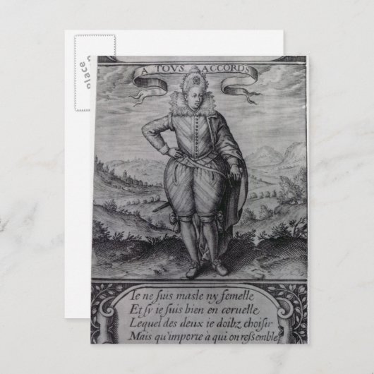 Carte Postale Frontispiece à 'Les Hermaphrodites' (Devant / Derrière)