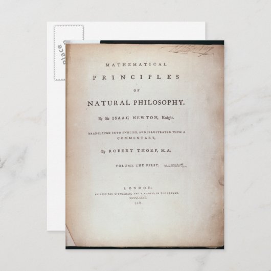 Carte Postale Frontispiece au volume I (Devant / Derrière)