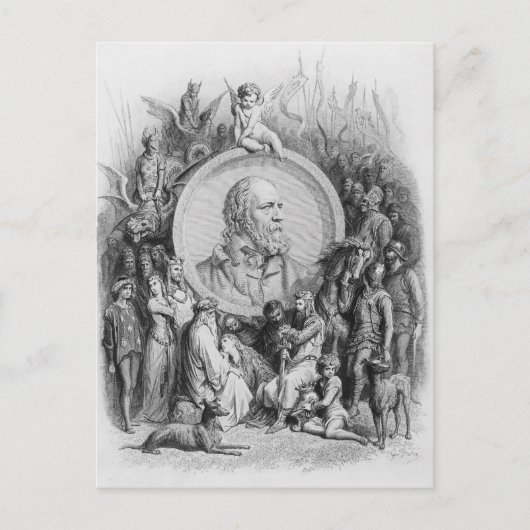 Carte Postale Frontispiece aux 'Idylles du Roi' (Devant)