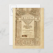 Carte Postale Frontispiece de "Le Livre de la Prière Commune" (Devant / Derrière)