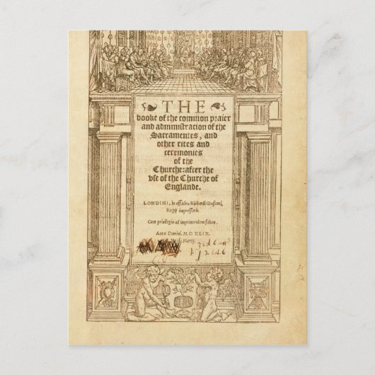 Carte Postale Frontispiece de "Le Livre de la Prière Commune" (Devant)