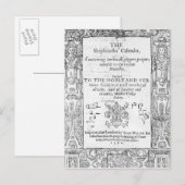 Carte Postale Frontispiece de 'The Shepeards Calender' (Devant / Derrière)